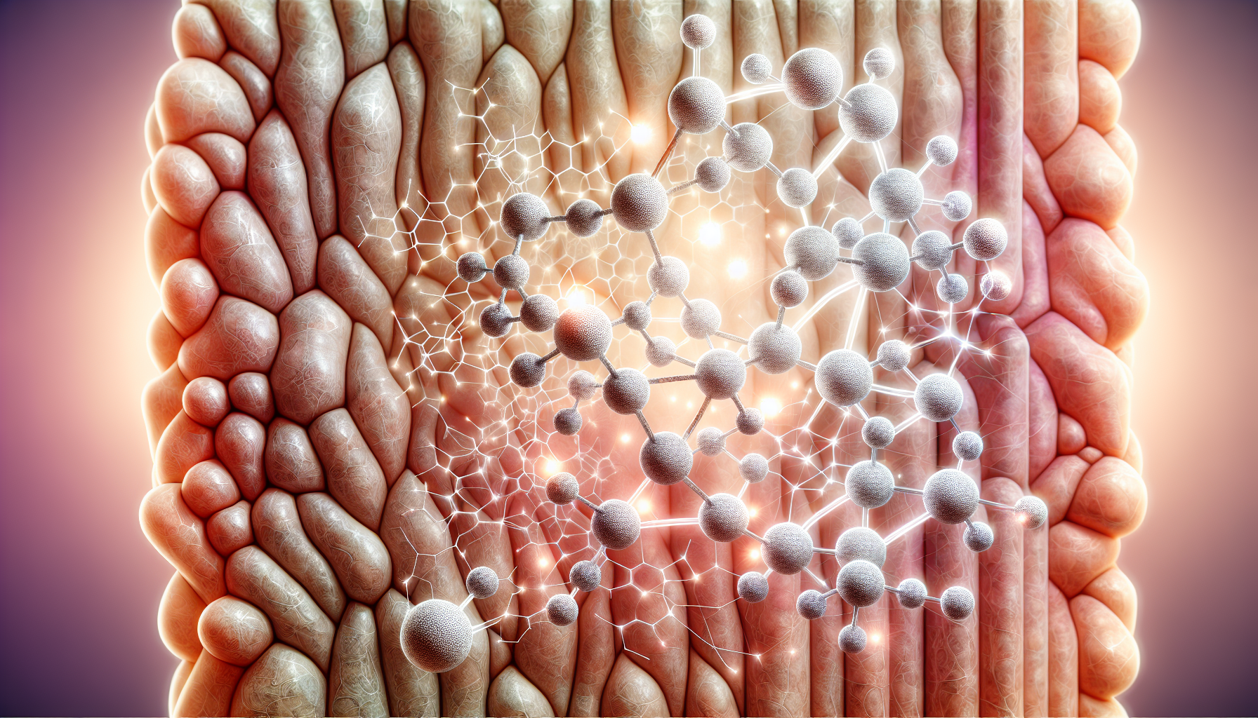 Illustration of collagen structure and its role in skin health