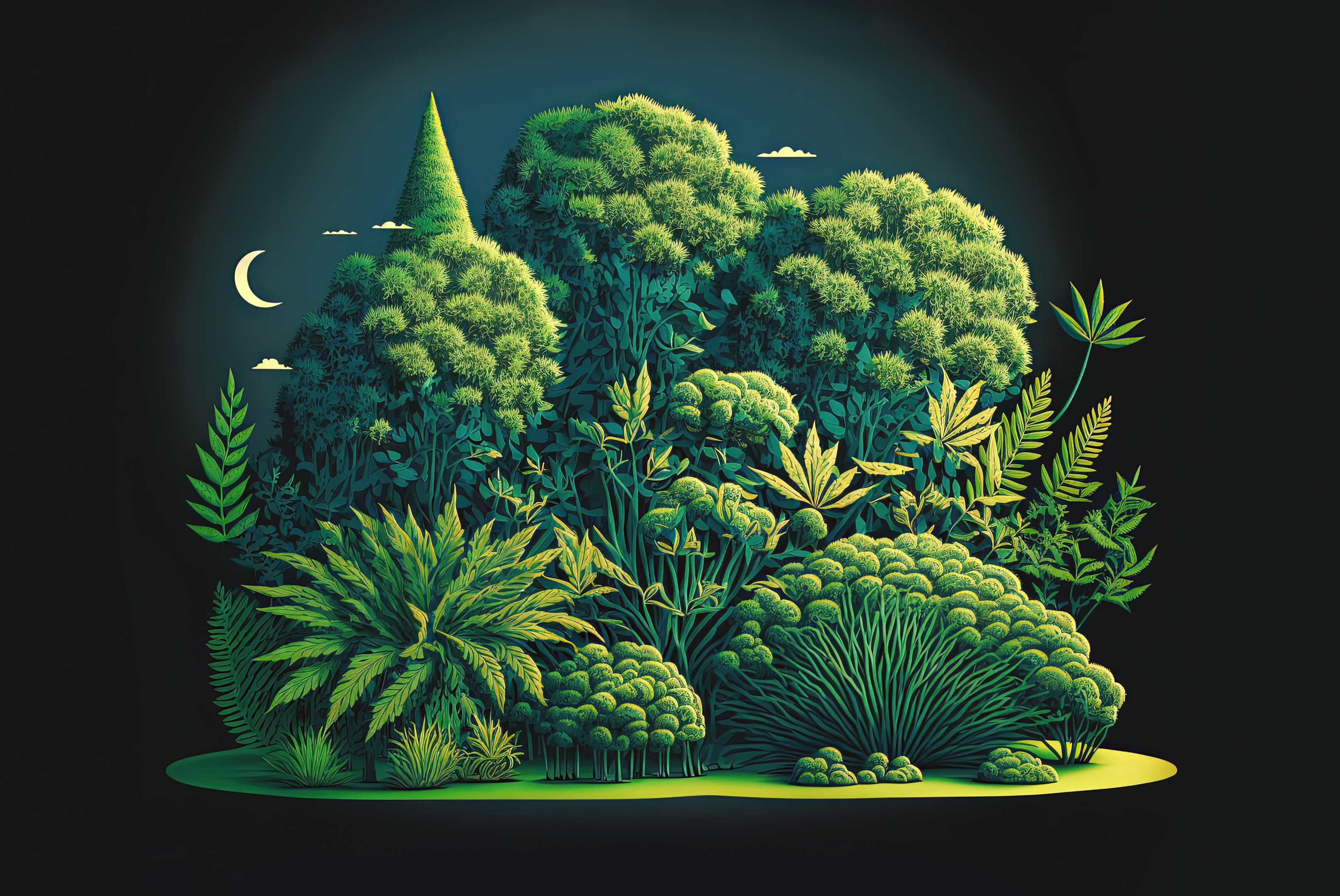 sleep, cannabis plants, hemp plants, marijuana plants, forest