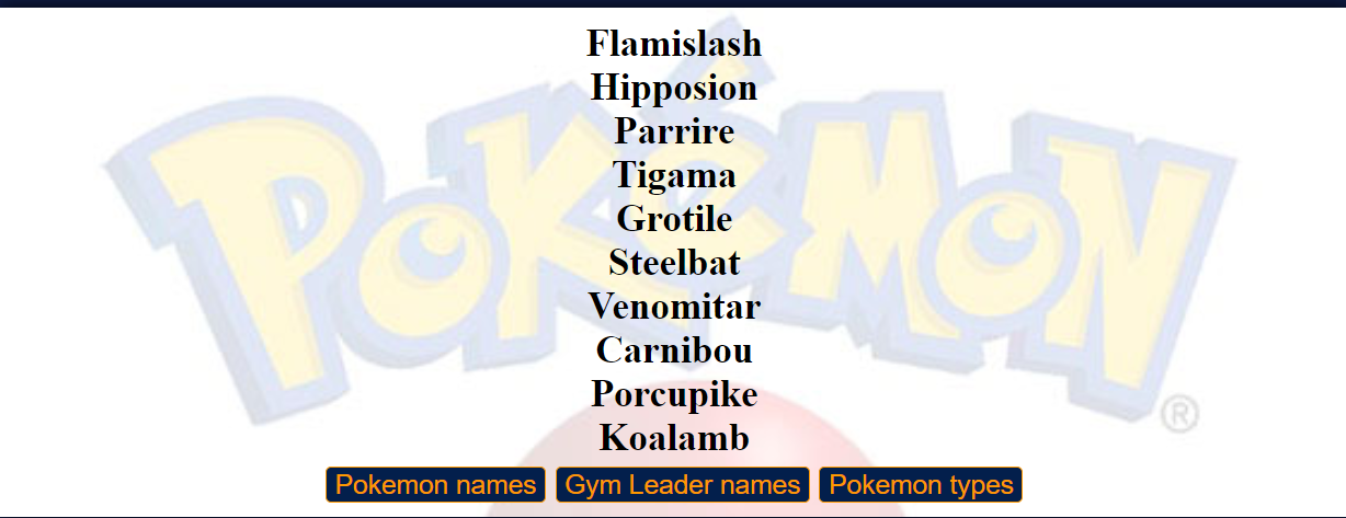 10 random pokemon names