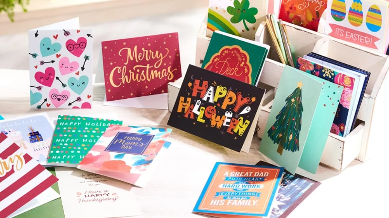 Multiple types of greeting cards 