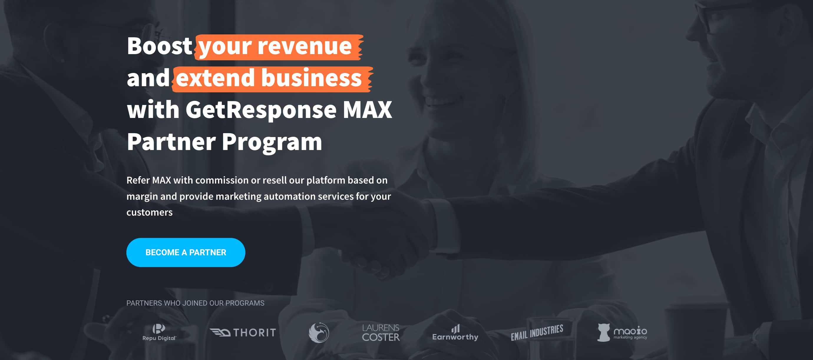 GetResponse MAX partner program for marketing agencies