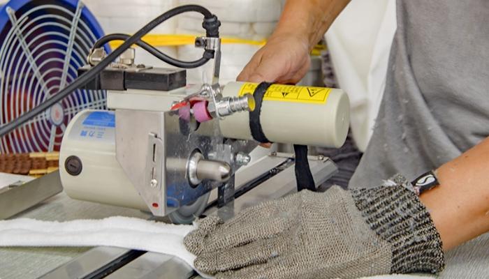 Microfiber towel being carefully manufactured at Manywell