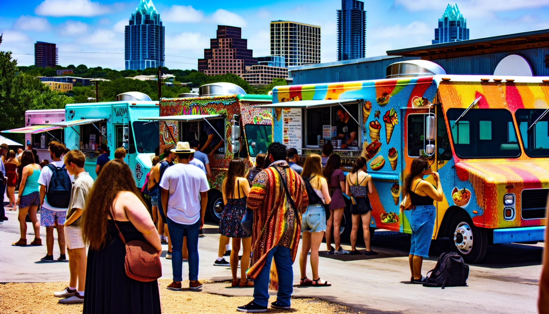 Colorful food trucks in Austin offering diverse culinary options - The truth about moving in Austin local insights and honest reviews
