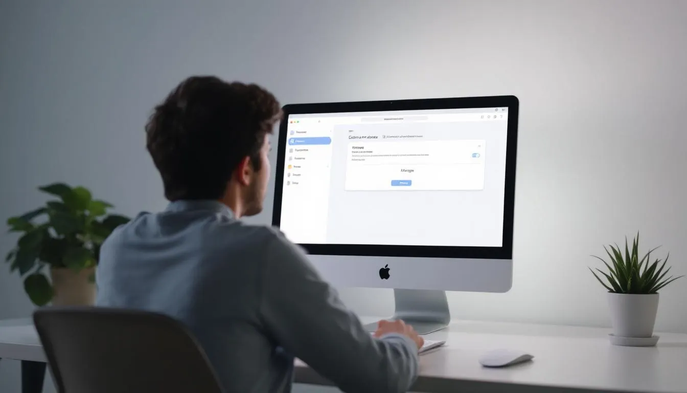 Une personne utilisant un Mac pour vider le cache.