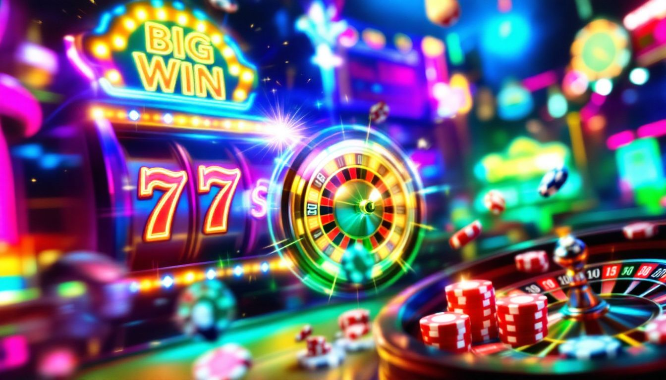 Different popular online casino games displayed on a screen.