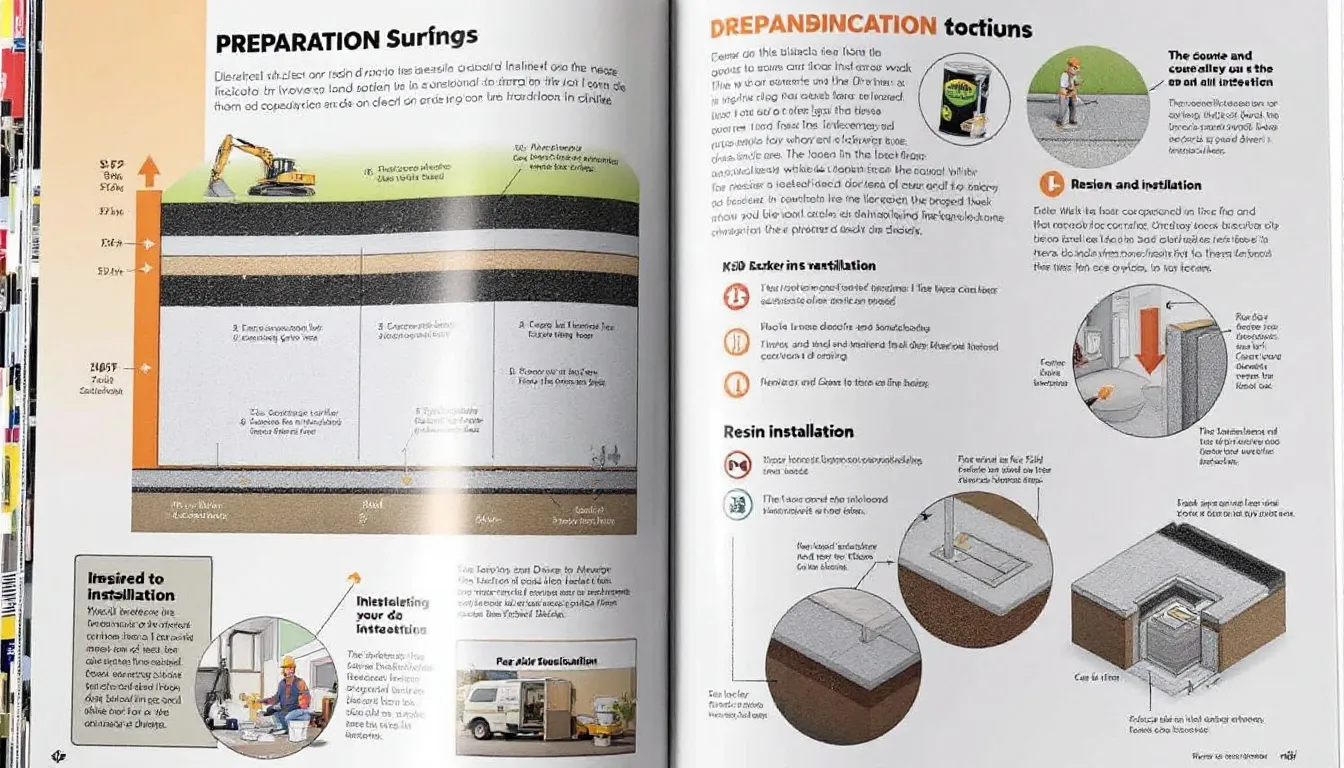 A diagram illustrating installation challenges and best practices for resin driveways.