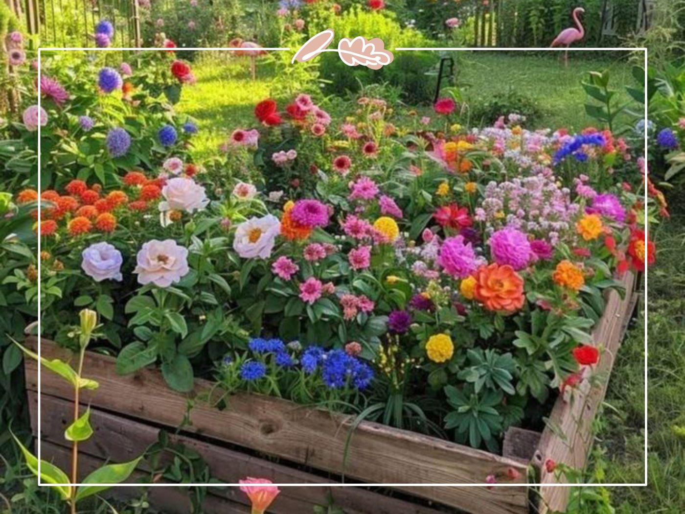 Raised flower bed bursting with colourful zinnias and asters – Top 50 Flower Species blog by Fabulous Flowers & Gifts.