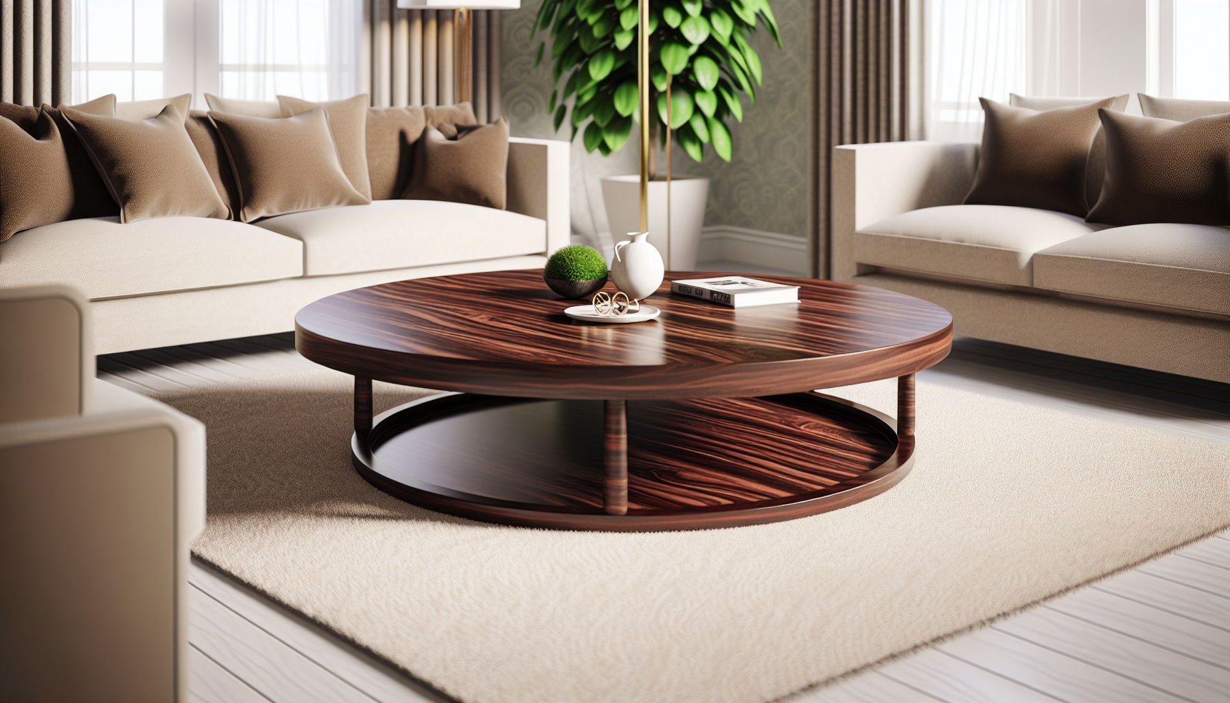 Elegant round coffee table with high-quality materials