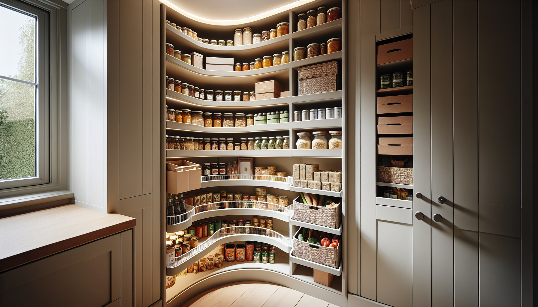 Clever corner solutions for pantry storage