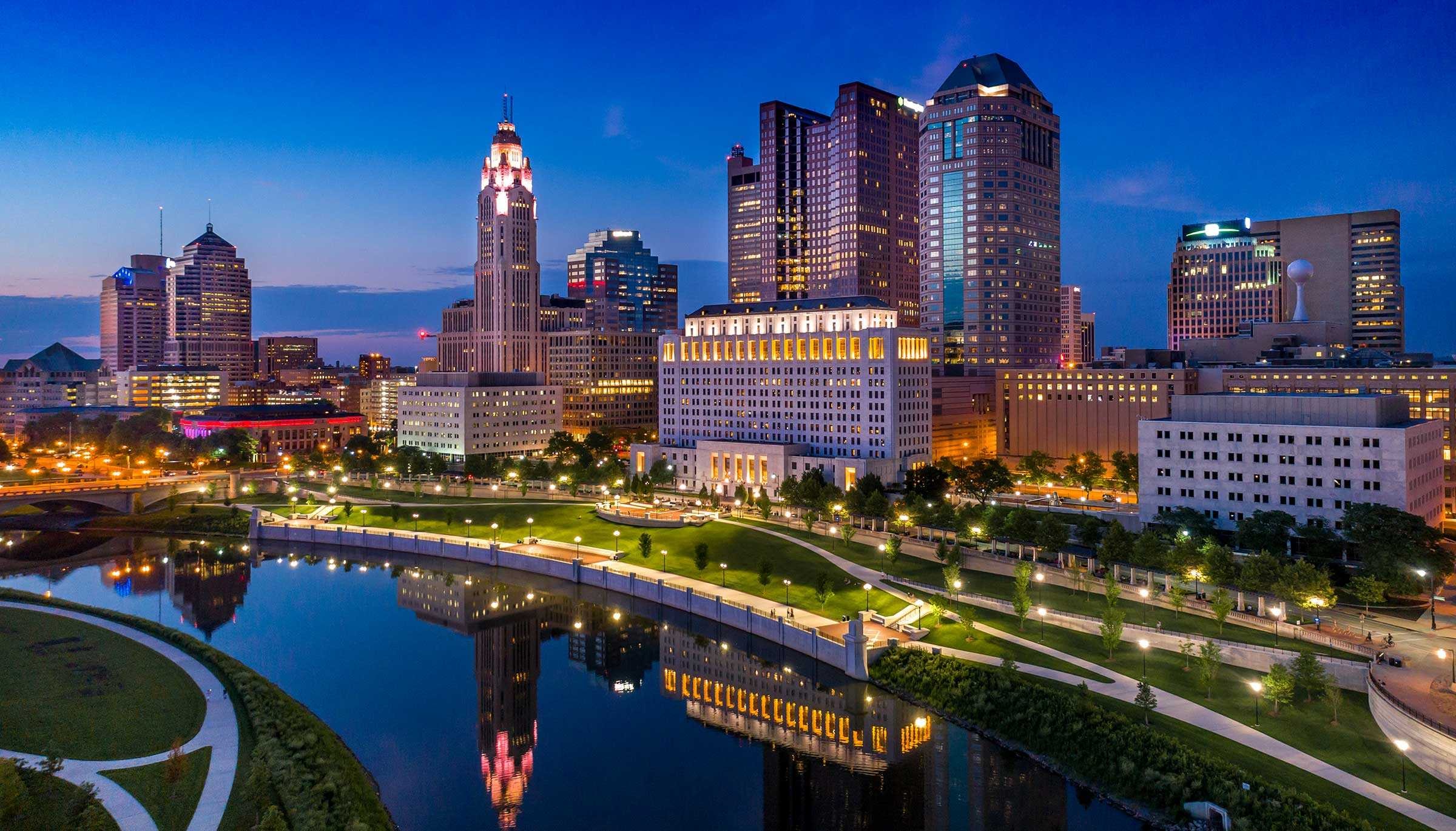 Downtown Columbus at night