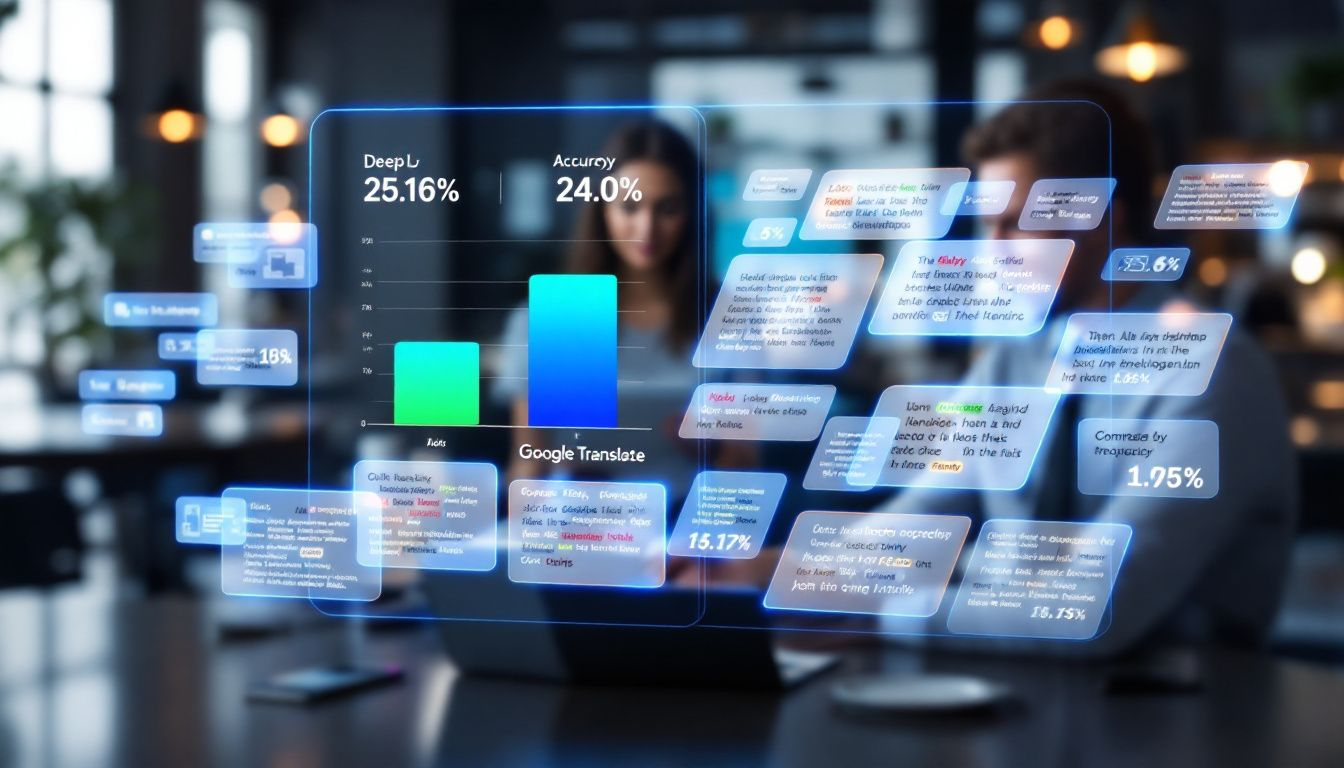 A comparison chart showing translation accuracy between DeepL and Google Translate.