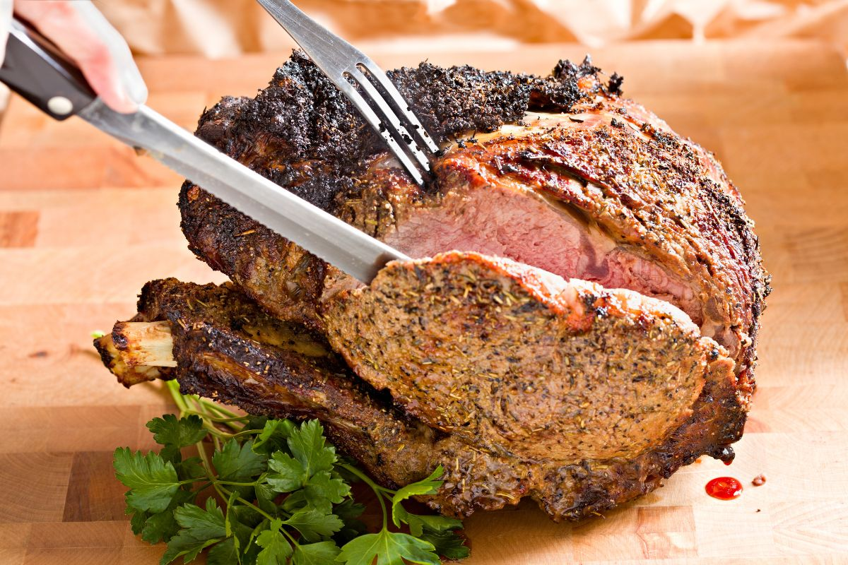 Hand Slicing Prime Rib