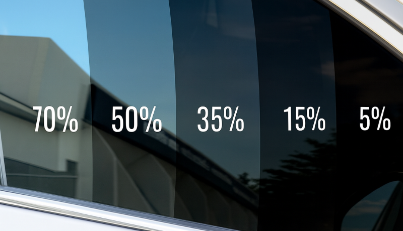 70% tint appear a good combination that not overly dark and give maximum protection against UV exposure