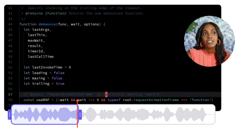 Editing a video in the Loom app. Source: https://www.loom.com/screen-recorder