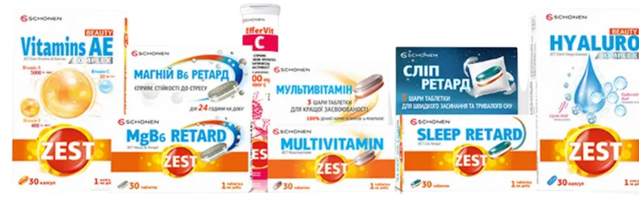 Zest offers a wide range of vitamins