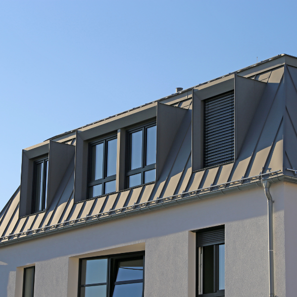 Image showing architects and designers admiring a standing seam steel roof in San Antonio.