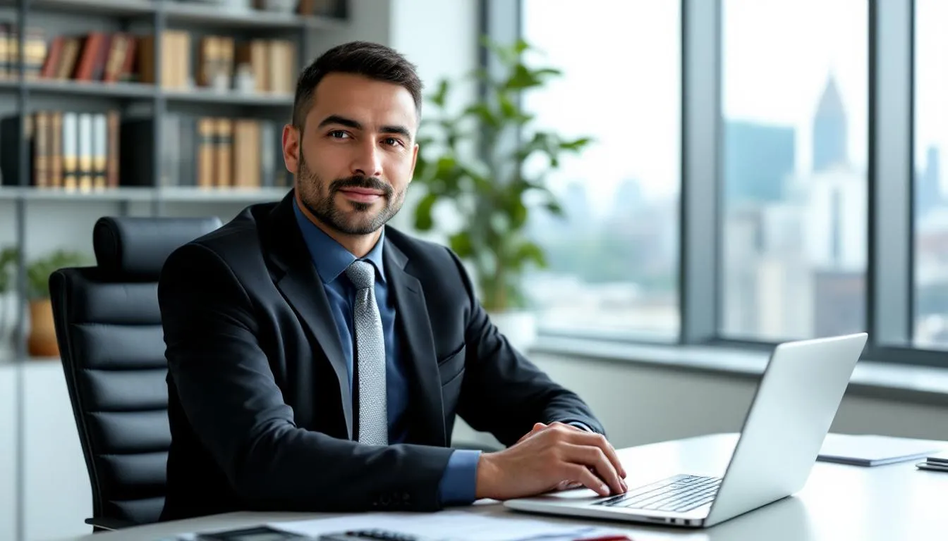 An image of a certified public accountant (CPA) in a professional setting, possibly reviewing financial documents or engaging with clients. The CPA may be associated with a CPA firm, highlighting their role in the accounting profession and the importance of maintaining good standing with the Georgia State Board for licensure and compliance.