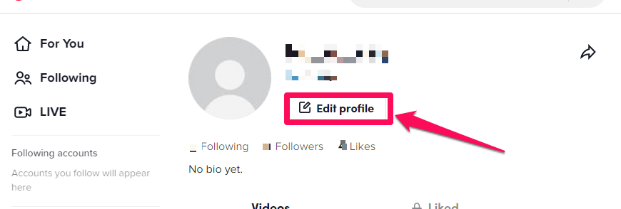Image showing the Edit profile button