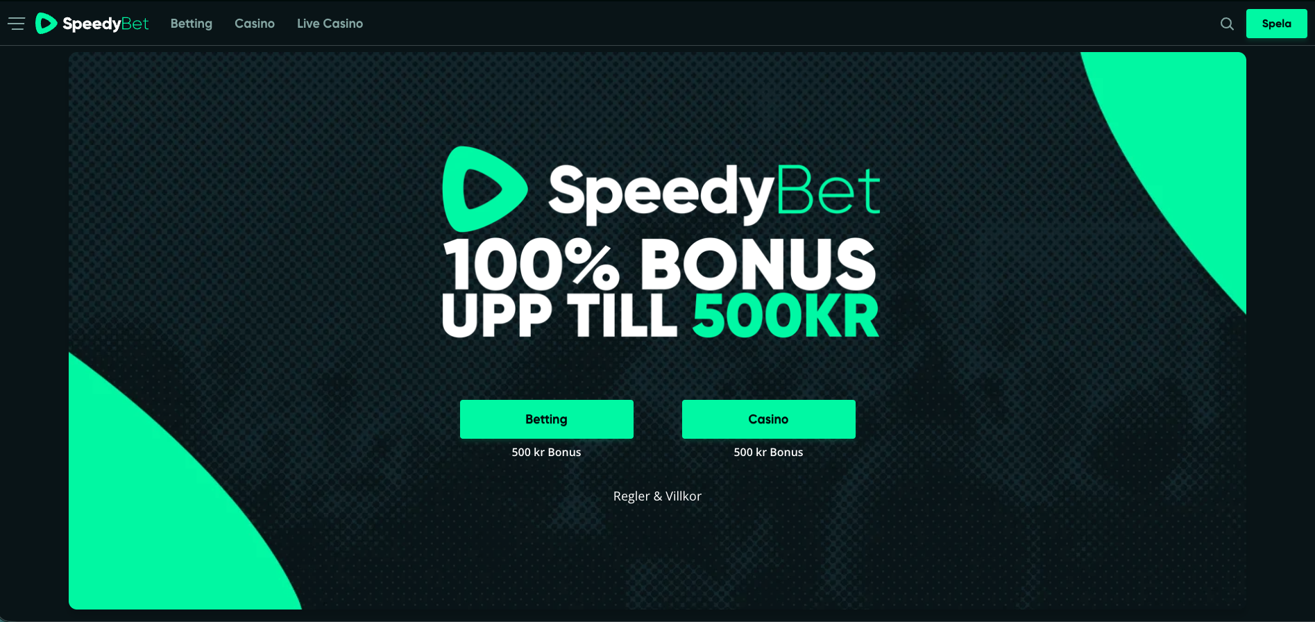 Speedybet startsida