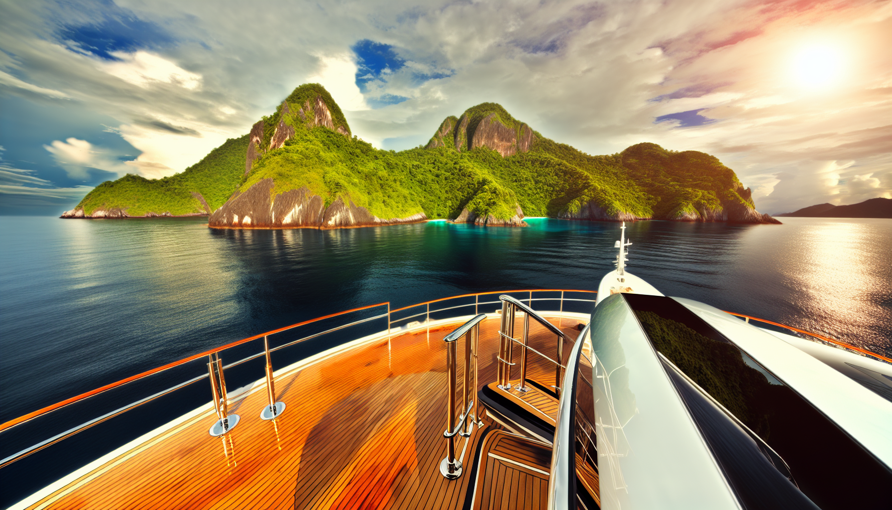 View of Catalina Island from a yacht