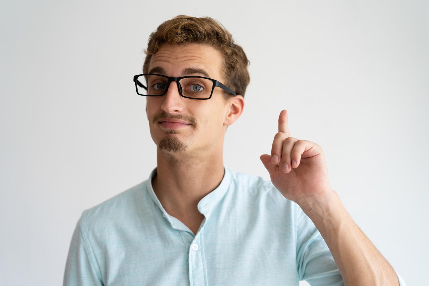 Man wondering about competitor intelligence.