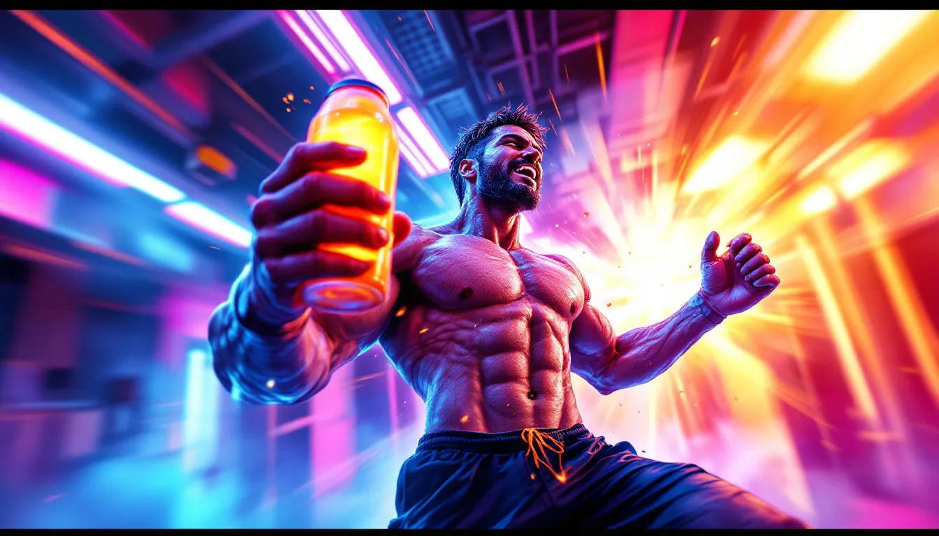 A person enjoying an energy drink after a workout, feeling energized.