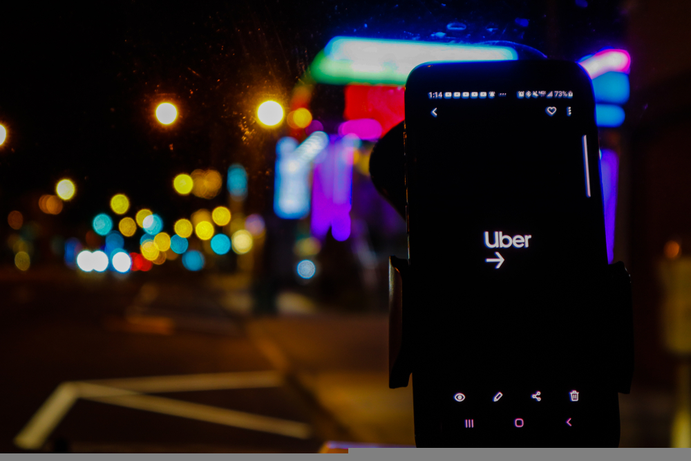 Uber on phone screen