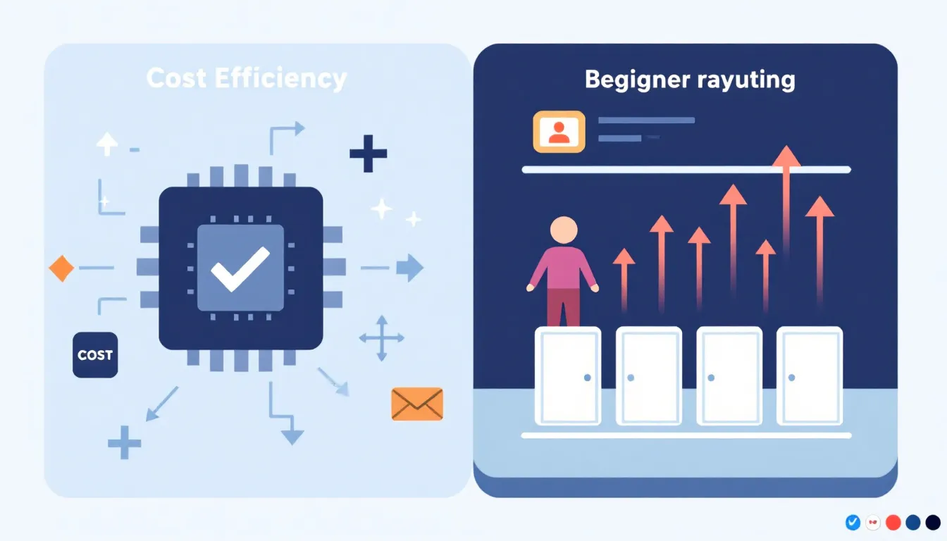 An infographic illustrating cost efficiency and accessibility of AI tools.