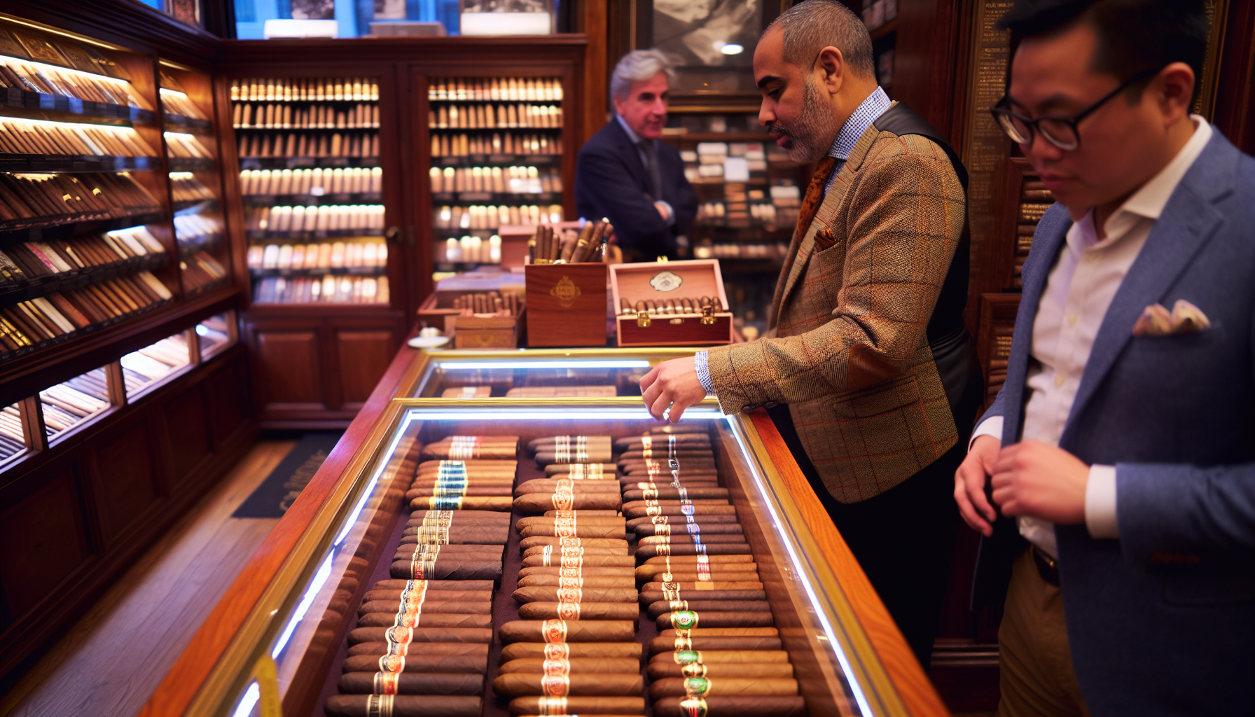 Handcrafted cigars in a boutique cigar shop