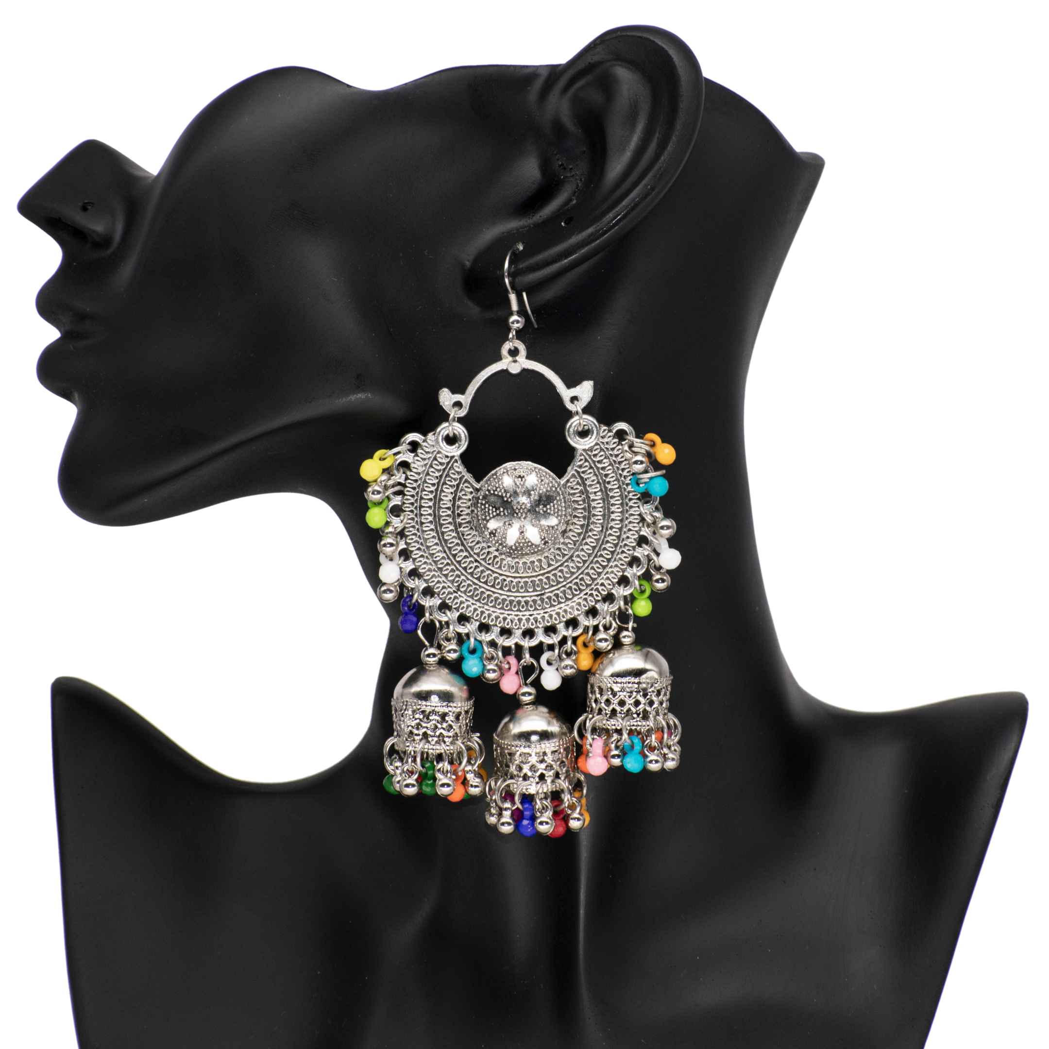                                                             Statement earrings on wedding day