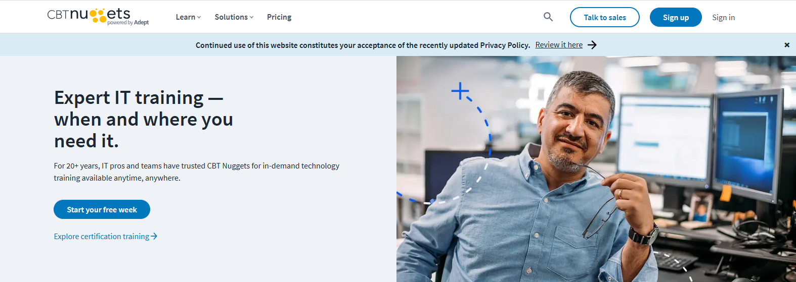 Self-paced IT training platform with certification courses and online learning, featured as a ReadyTech alternative.