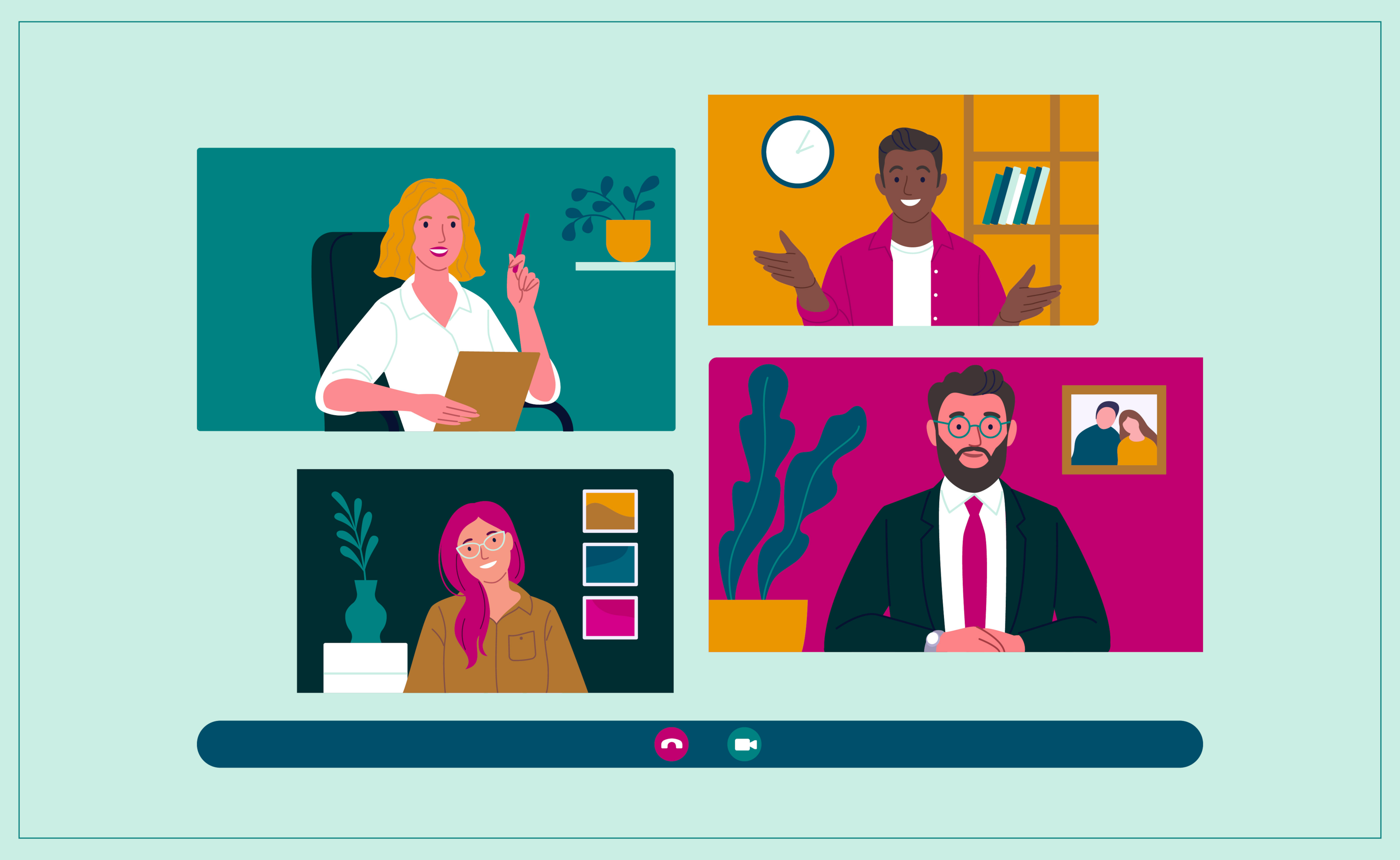 managing remote employees via Google Meet, a video conferencing tool