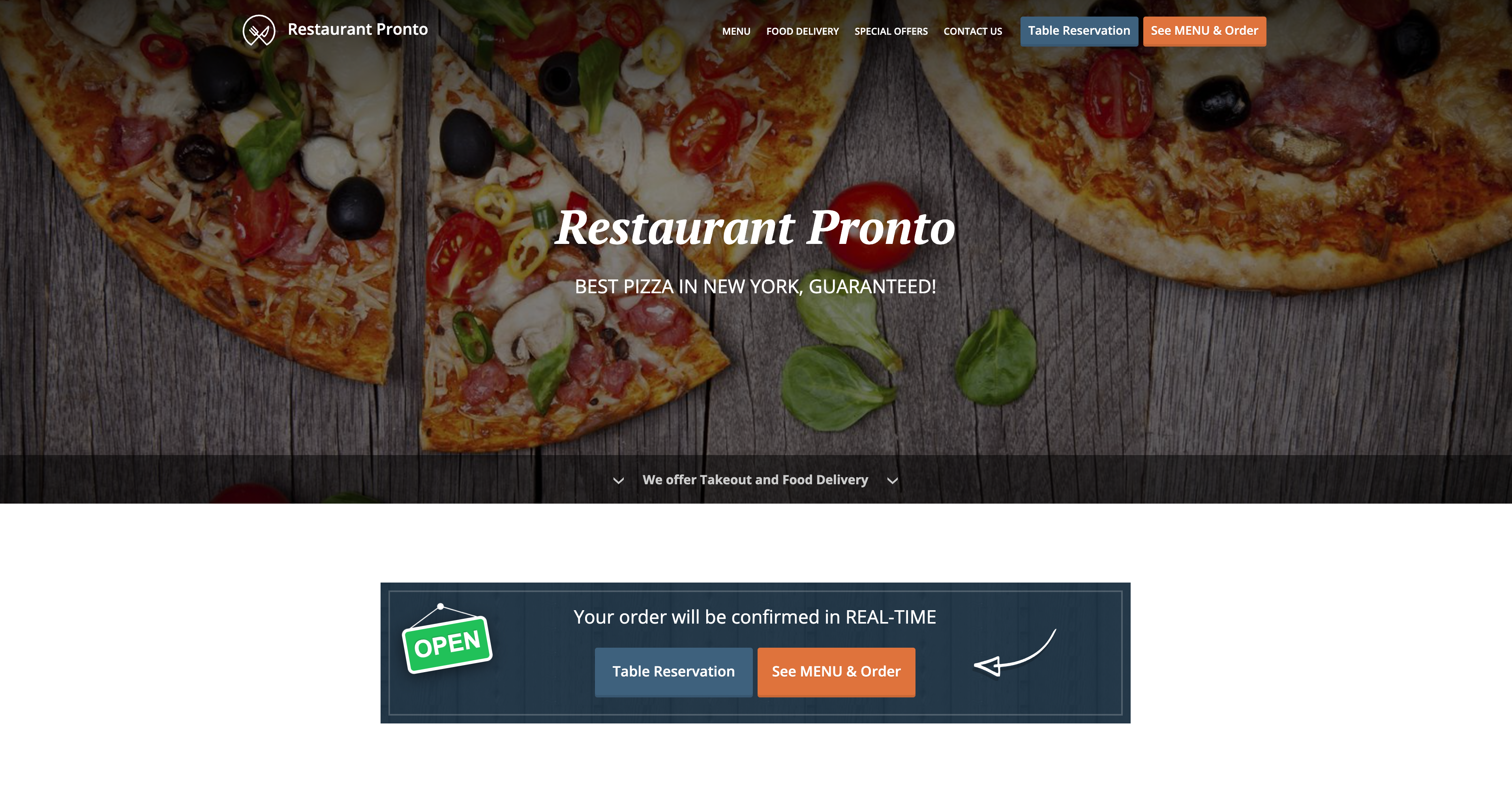restaurant website with online ordering