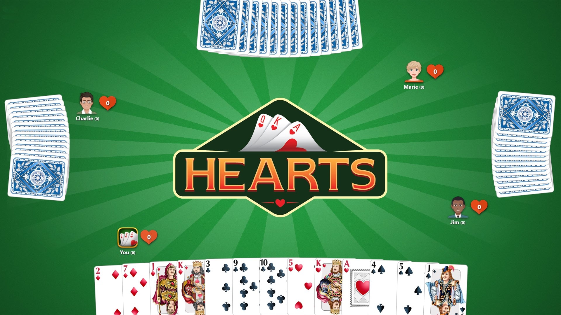 Games to play with a deck of cards: Hearts