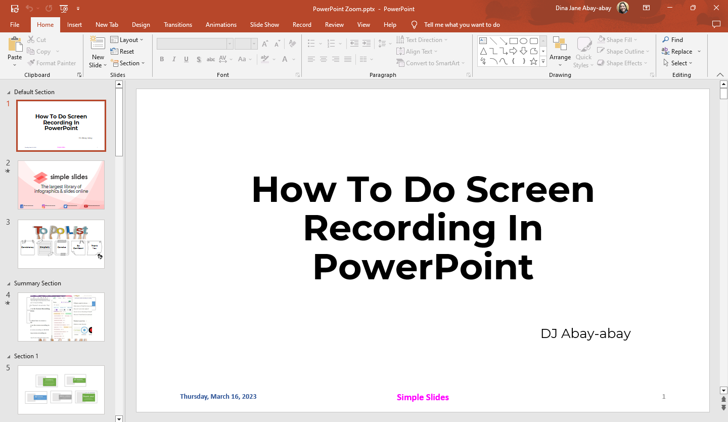 open your existing PowerPoint slides.