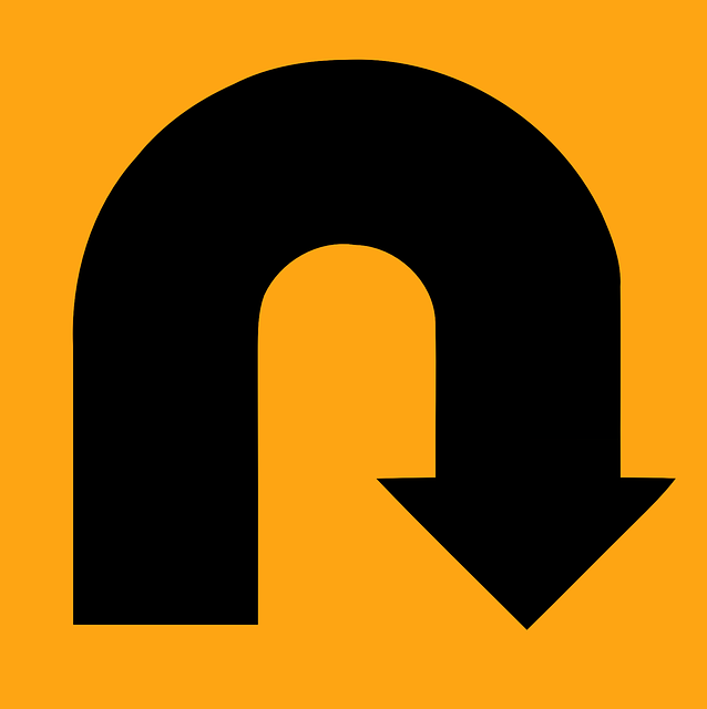 arrow, turn, u, street, road, traffic, direction, turning, sign, symbol, orange road, orange arrow, orange street, turn, turn, turn, turn, turn