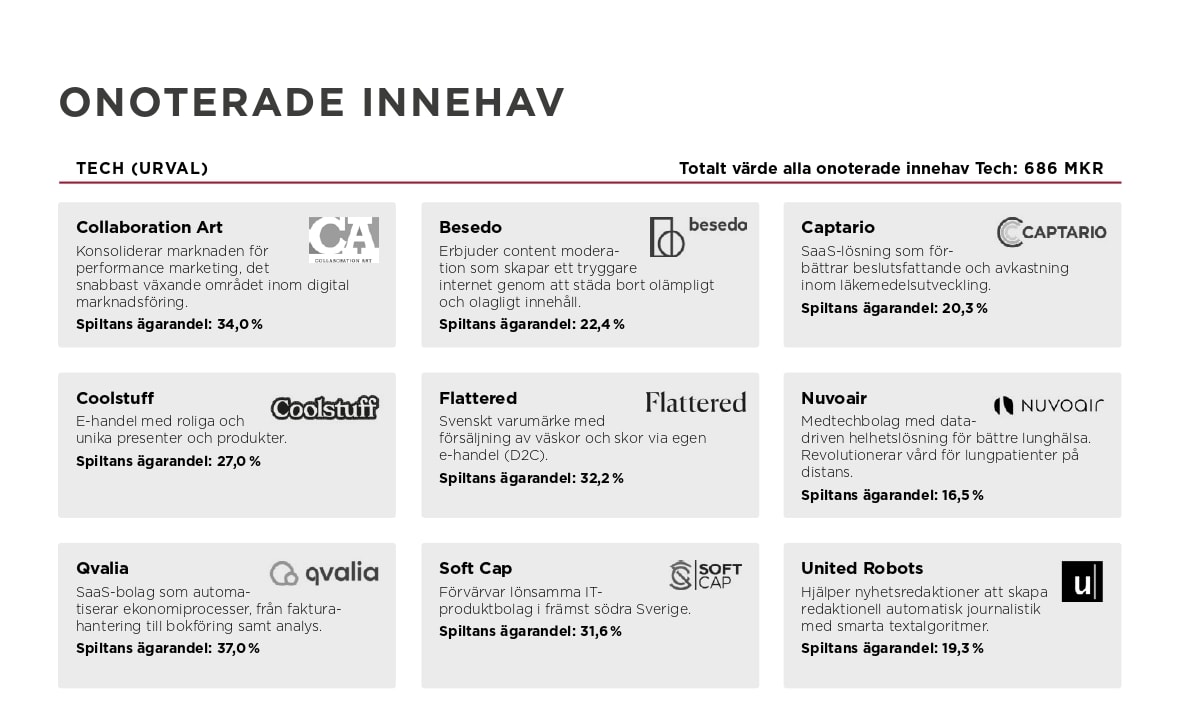 Onoterade tech innehav