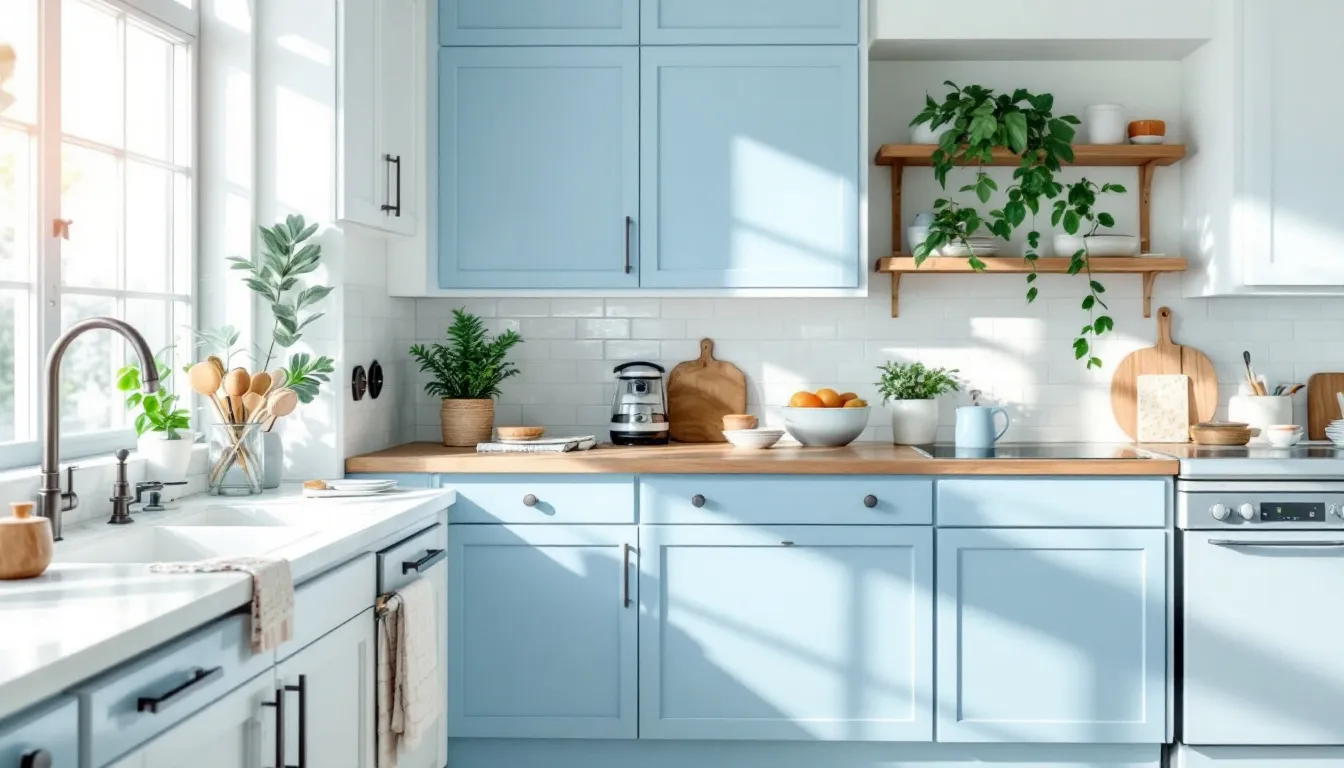 A beautifully painted kitchen cabinet showcasing a fresh coat of paint, representing budget friendly kitchen cabinet makeover ideas.