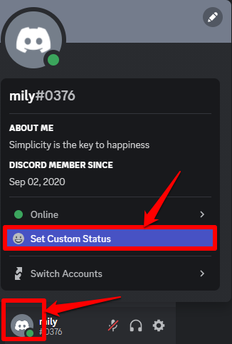How to create a custom message for your Discord status