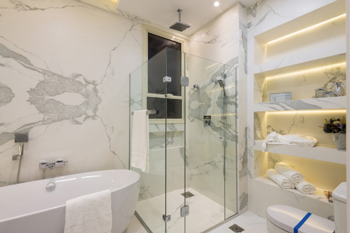 Shower conversion with bathtubs