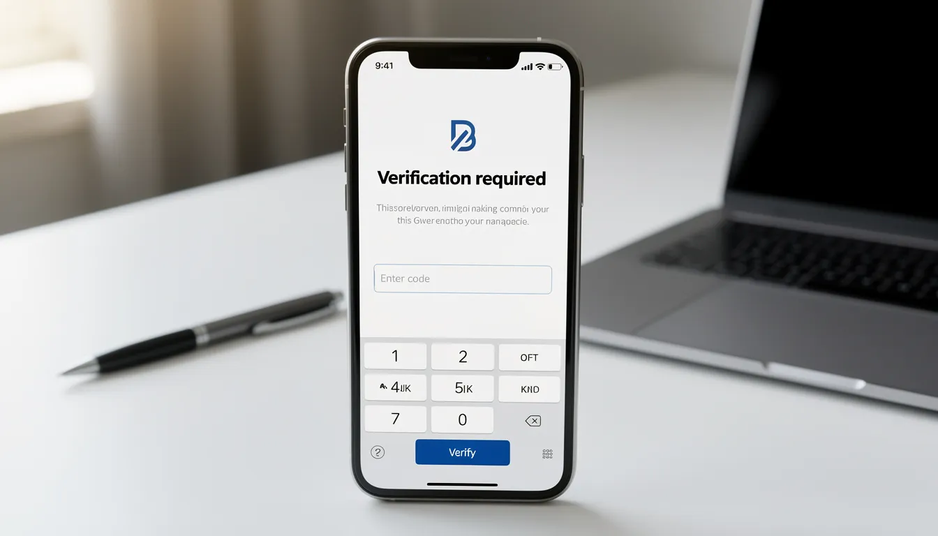 En smartphone visar en bankapp med en verifieringsskärm, där användaren uppmanas att logga in med BankID för att genomföra insättningar och uttag. Denna typ av säkerhet är avgörande för att spela på online casino utan konto och för att säkerställa snabba uttag.