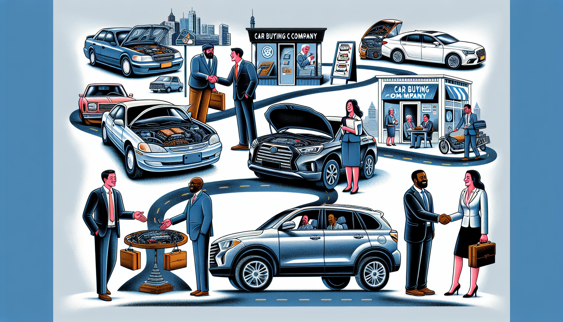 Illustration of various selling options for cars with bad transmissions