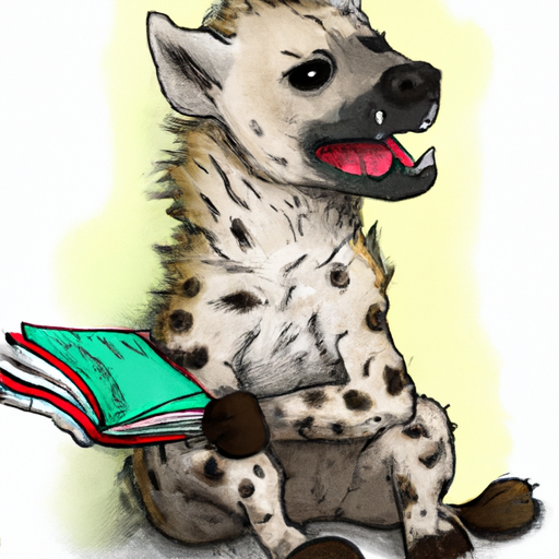Hyena with book