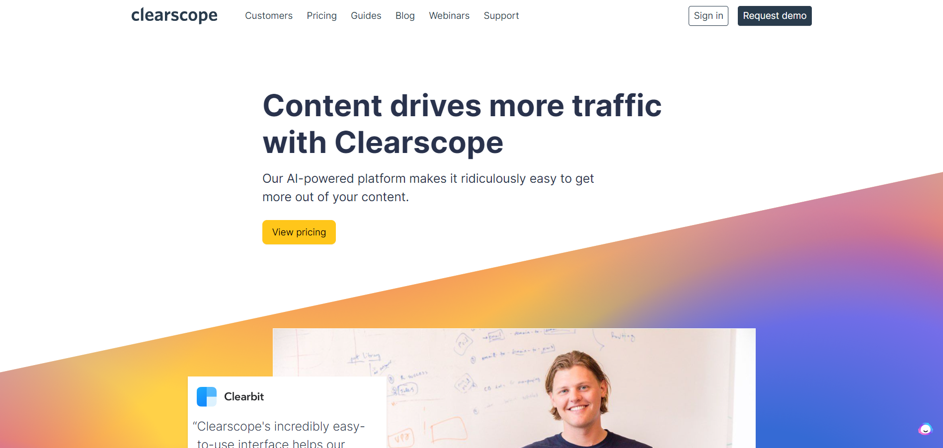 Clearscope main page