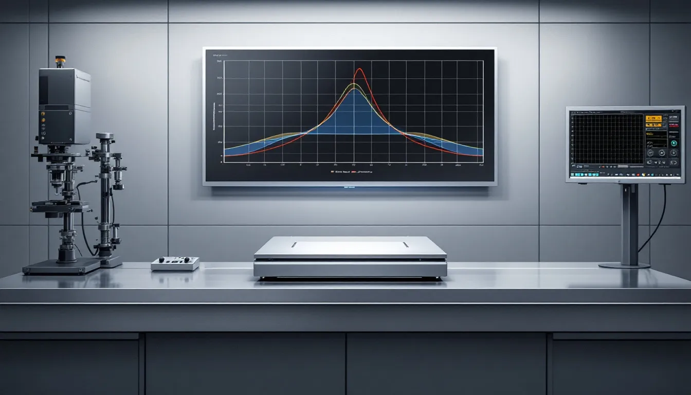 An illustration comparing free vibration and forced vibration in a testing scenario.