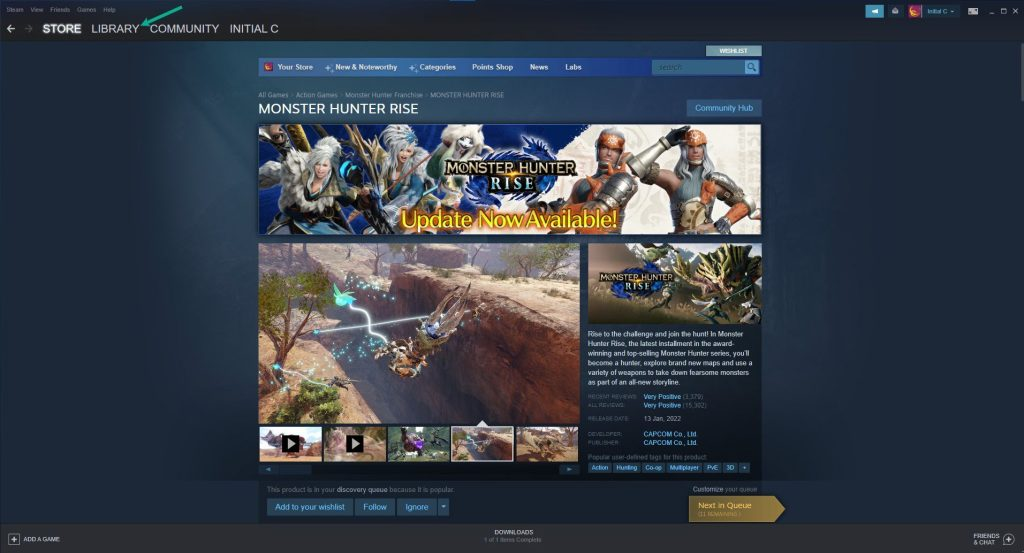 On your Steam launcher, click the Steam Library tab