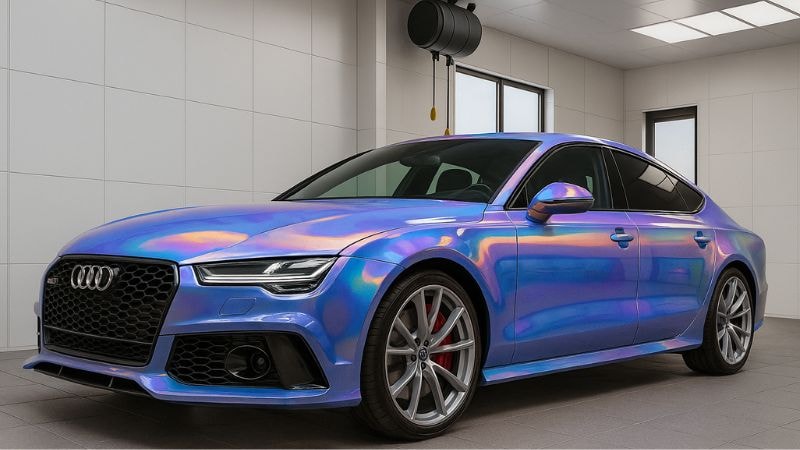 Audi wrapped in chrome wrap