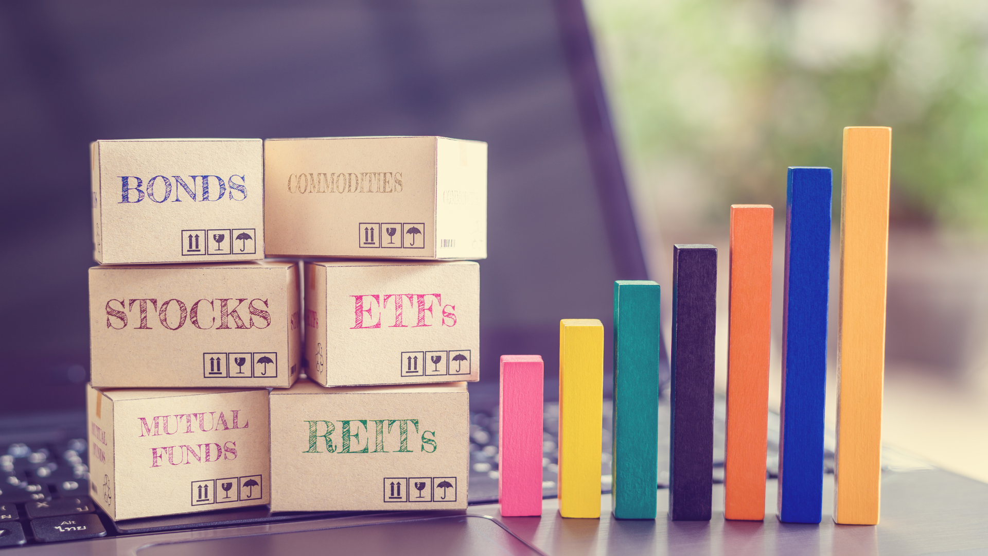 A visual representation of a balanced portfolio with a mix of stocks, bonds, and other assets, illustrating how to invest in stocks for portfolio rebalancing.