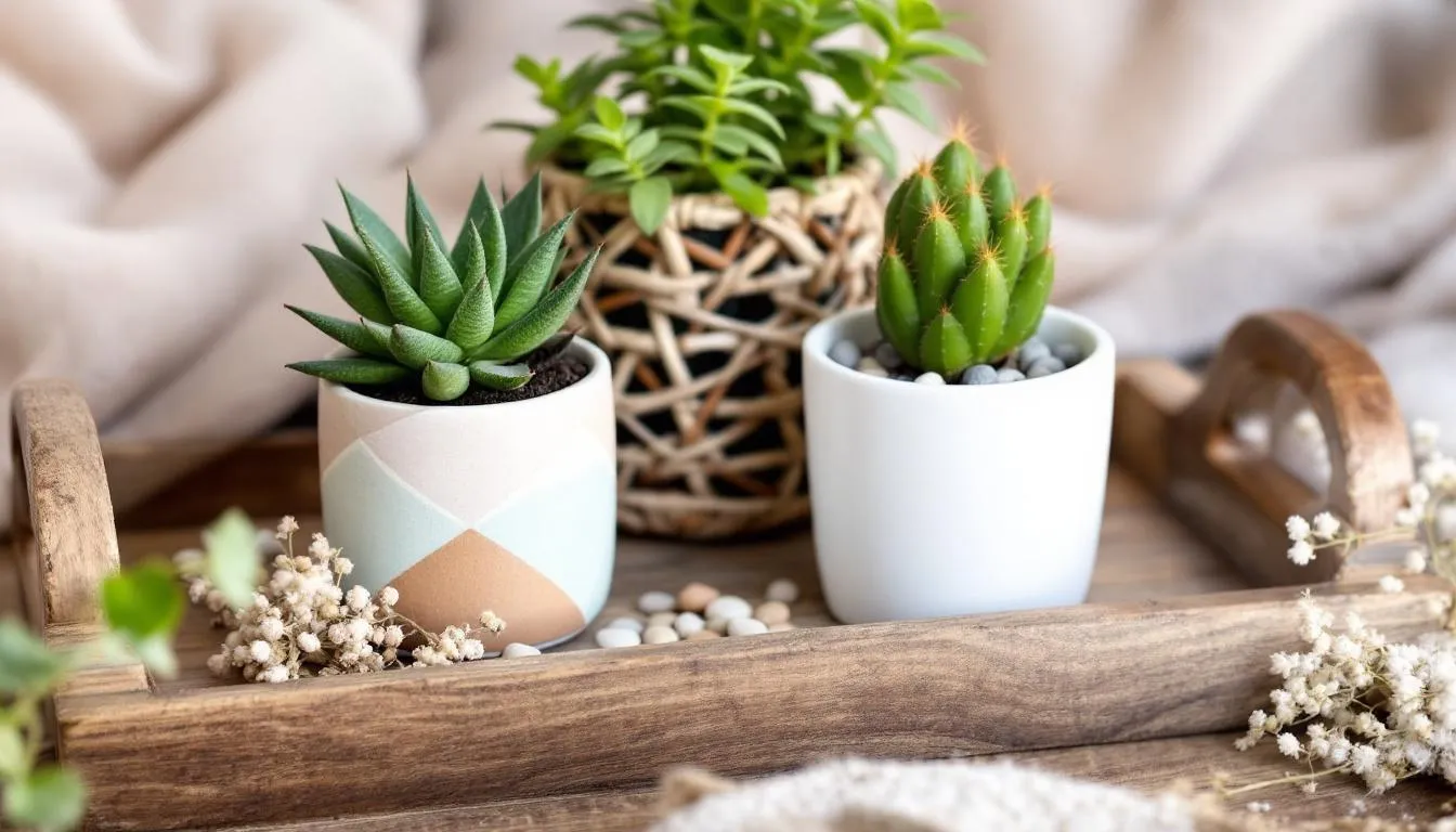 A beautifully arranged decorative gift set featuring various plants, including jade plants and succulent plants, perfect for plant lovers. This thoughtful gift idea is ideal for any occasion, celebrating the joy of nature and greenery.