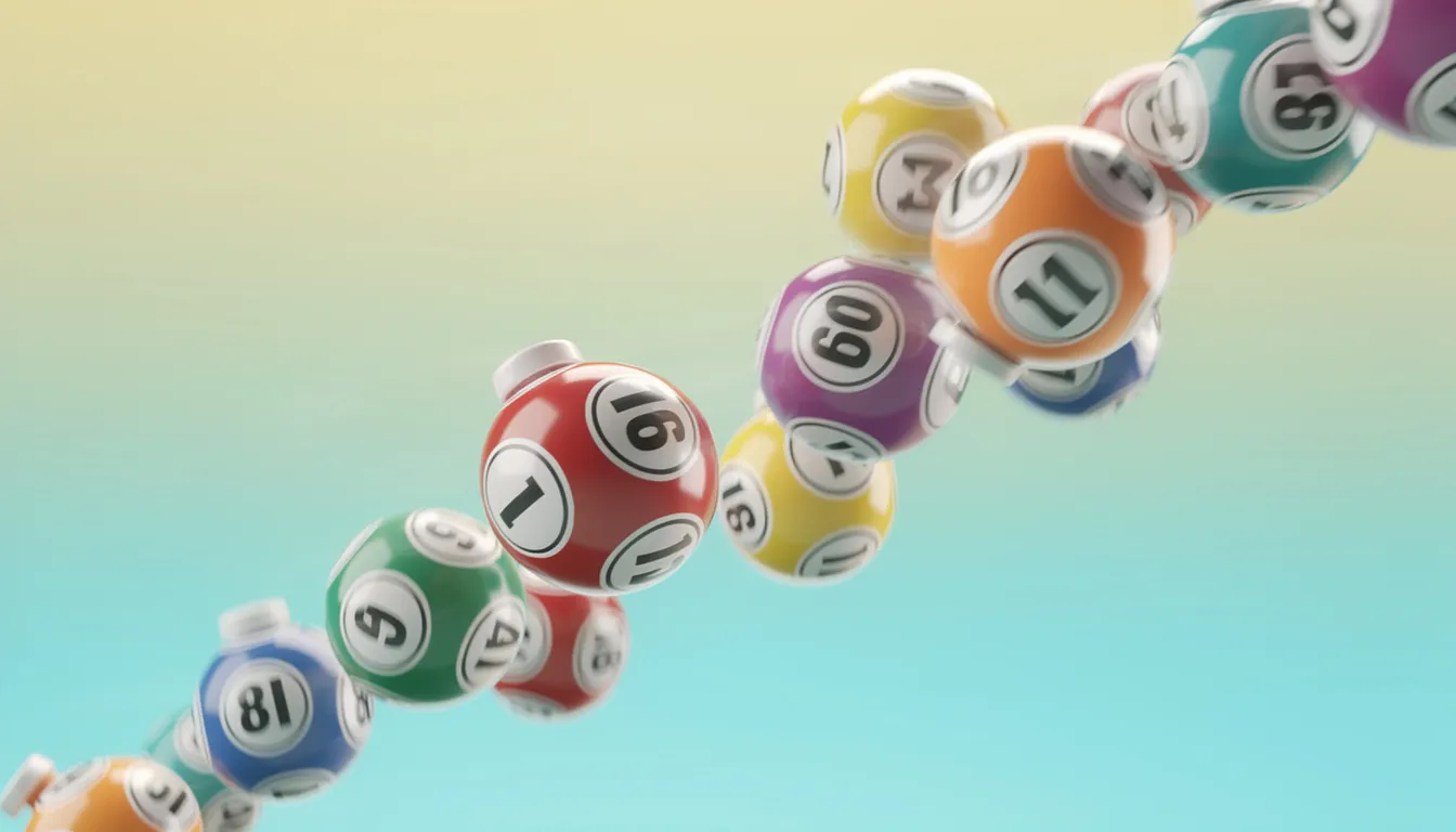 Flera färgglada bingobollar rör sig snabbt mot en ljus bakgrund, vilket skapar en livlig och energisk känsla. Denna bild fångar glädjen och spänningen i bingo, perfekt för spelare som vill delta i roliga aktiviteter hos jackpotjoy casino.